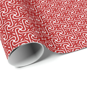Egyptisch tegelpatroon, donkerrood en wit cadeaupapier