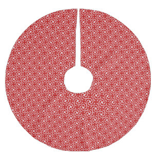 Egyptisch tegelpatroon, donkerrood en wit kerstboom rok