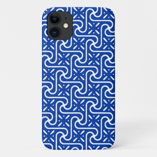 Egyptisch tegelpatroon, kobalt blauw en wit Case-Mate iPhone case (Achterkant)