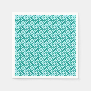 Egyptisch tegelpatroon, turquoise en aqua servetten