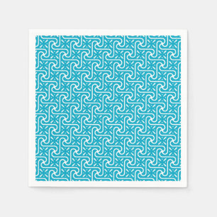Egyptisch tegelpatroon, turquoise en wit servetten