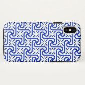 Egyptisch tegelpatroon, wit en kobalt blauw Case-Mate iPhone case (Achterkant (horizontaal))