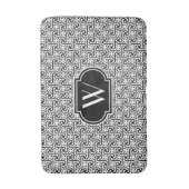 Egyptisch tegelpatroon, zwart-wit badmat (Voorkant Verticaal)