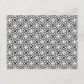 Egyptisch tegelpatroon, zwart-wit briefkaart (Voorkant)