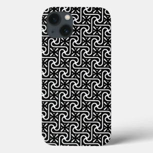Egyptisch tegelpatroon, zwart-wit Case-Mate iPhone case