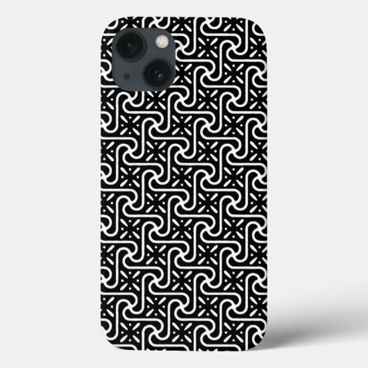Egyptisch tegelpatroon, zwart-wit Case-Mate iPhone case (Achterkant)