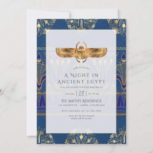 Egyptisch thema feest kaart (Voorkant)