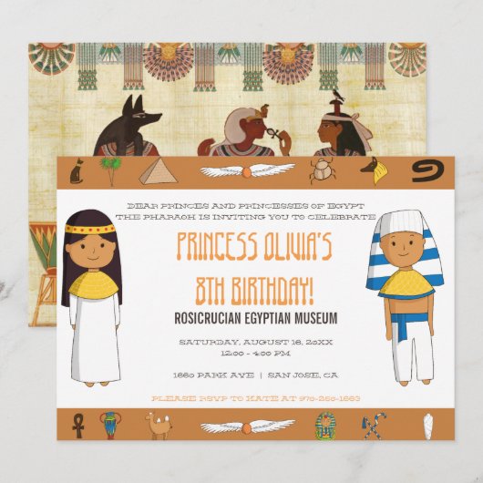 Egyptisch Thema Feest Uitnodiging (Voorkant / Achterkant)