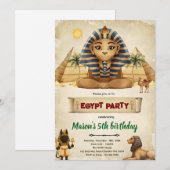 Egyptisch thema feest uitnodiging (Voorkant / Achterkant)