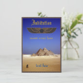 Egyptisch thema feest uitnodiging vlakke kaart (Staand voorkant)