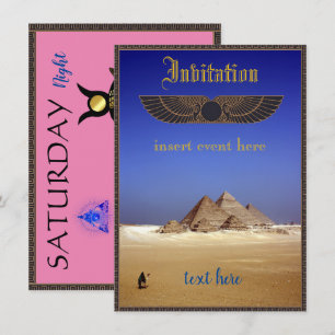 Egyptisch thema feest uitnodiging vlakke kaart
