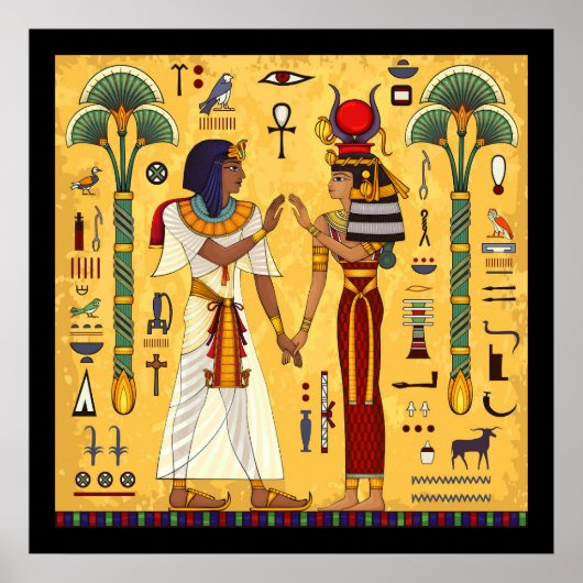 Egyptisch Thema Graphic Art Poster (Voorkant)