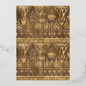 Egyptisch themafeest met goud folie folie uitnodiging (Achterkant)