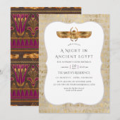 Egyptisch themafeest met gouden folie kaart (Voorkant / Achterkant)