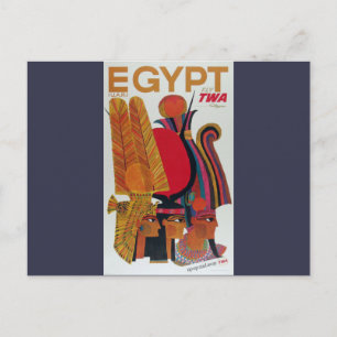 Egyptisch  toerisme in de luchtvaartantenne briefkaart