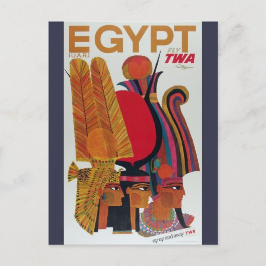 Egyptisch  toerisme in de luchtvaartantenne briefkaart (Voorkant)
