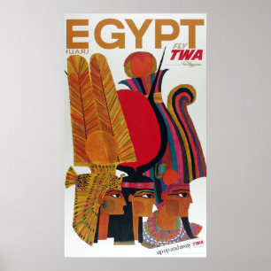 Egyptisch  toerisme in de luchtvaartantenne poster