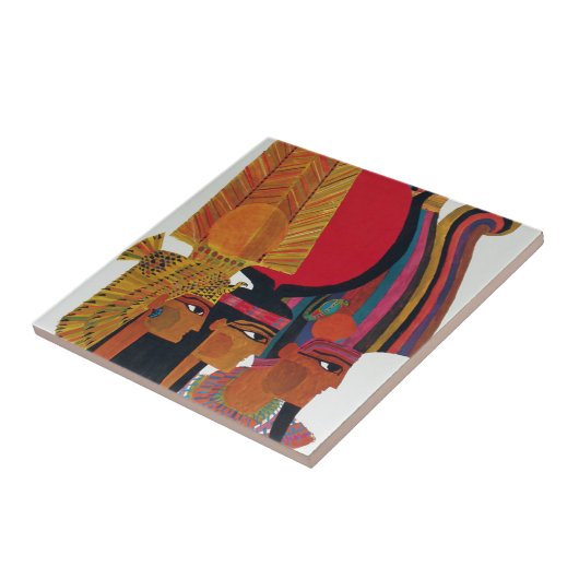 Egyptisch  toerisme in de luchtvaartantenne tegeltje (Zijkant)