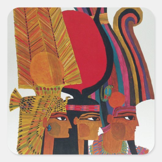 Egyptisch  toerisme in de luchtvaartantenne vierkante sticker (Voorkant)