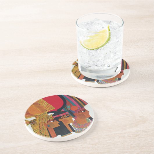 Egyptisch  toerisme in de luchtvaartantenne zandsteen onderzetter (Zijkant)