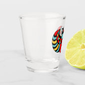 Egyptisch zwart Scarab Beetle Colorful Pattern Shot Glas (Links)