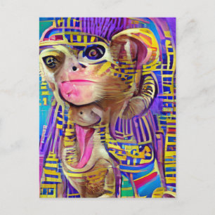 Egyptische aap Jigzaag Briefkaart