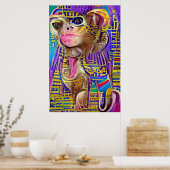 Egyptische aap poster (Keuken)