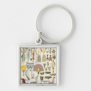 Egyptische Accessoires uit 'Trachten der Voelker' Sleutelhanger