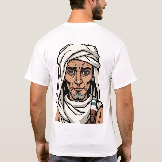Egyptische ambachtsman gezicht illustratie t-shirt (Achterkant)