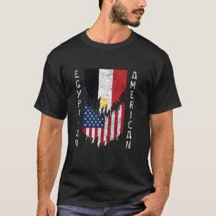 Egyptische Amerikaanse vlaggen scheurden Egypte T-shirt