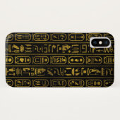 Egyptische ancient Gold-hiërogliefen op zwart Case-Mate iPhone Case (Achterkant (horizontaal))