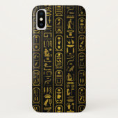 Egyptische ancient Gold-hiërogliefen op zwart Case-Mate iPhone Case (Achterkant)