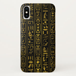 Egyptische ancient Gold-hiërogliefen op zwart Case-Mate iPhone Case