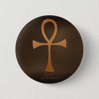 Egyptische ANKH-Buttonnen met kopereffect Ronde Button 5,7 Cm