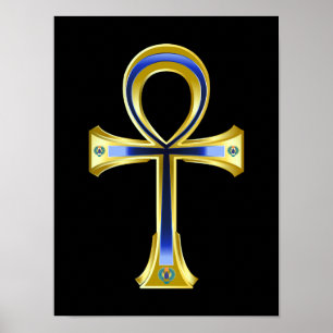 Egyptische Ankh en Scarabeeën Poster