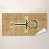 Egyptische Ankh en Scarabs Badhanddoek (Badhanddoek)