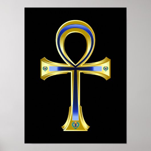 Egyptische Ankh en Scarabs Poster (Voorkant)