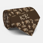 Egyptische Ankh Eye over het Initiaal van het paar Stropdas (Opgerold)