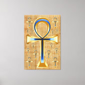 Egyptische Ankh - Gold en Blue Design Canvas Afdruk (Voorkant)