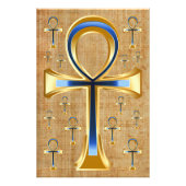 Egyptische Ankh - Gold en Blue Design Foto Afdruk (Voorkant)