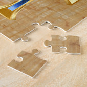 Egyptische Ankh - Goud en Blauw Design Legpuzzel (Zijkant)