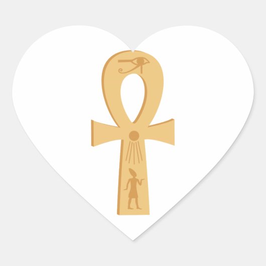 Egyptische Ankh Hart Sticker (Voorkant)