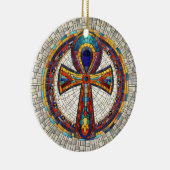 Egyptische Ankh Kruis - Mozaïek Kunst Keramisch Ornament (Rechts)