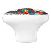 Egyptische Ankh Kruis - Mozaïek Kunst Keramische Knop (Zijkant)