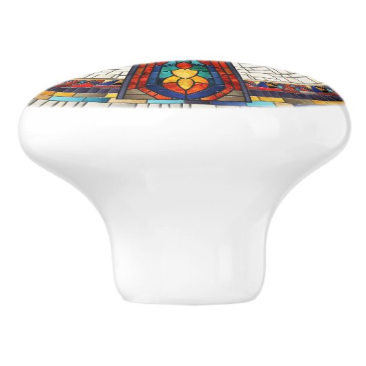 Egyptische Ankh Kruis - Mozaïek Kunst Keramische Knop (Zijkant)