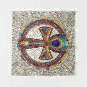 Egyptische Ankh Kruis - Mozaïek Kunst Wandkleed (Voorkant (horizontaal))
