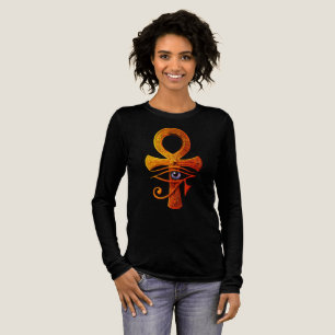 Egyptische Ankh Oog van Horus Oud Symbool Bescherm Tri-Blend Shirt