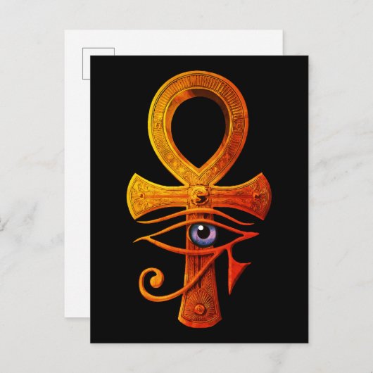 Egyptische Ankh Oog van Horus Oude Symbool Bescher Briefkaart (Voorkant / Achterkant)