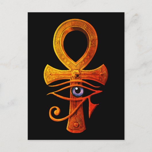 Egyptische Ankh Oog van Horus Oude Symbool Bescher Briefkaart (Voorkant)
