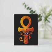 Egyptische Ankh Oog van Horus Oude Symbool Bescher Briefkaart (Staand voorkant)